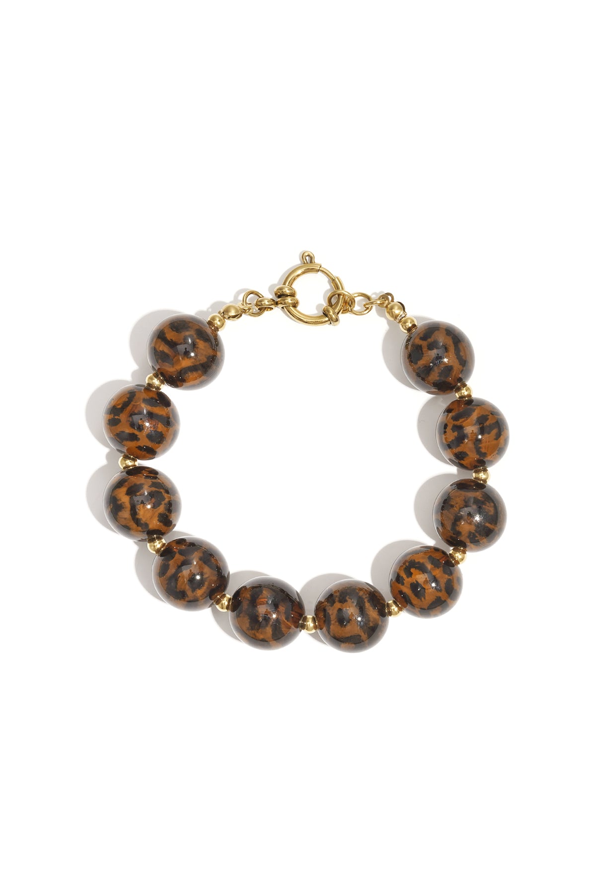 Acrylperlenarmbänder Leopardenmuster Casual Daily Simple Series Damenschmuck-16mm